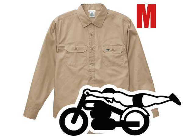 WORK SHIRT スピードアディクト BEIGE M/ロックマウントrock mounthbarcwranglerラングラーleeリーバイスralph lauren rrlラルフローレン_画像1