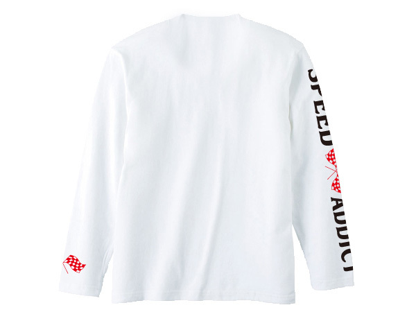 袖SPEED ADDICT L/S T-shirt WHITE XL/白長袖プリントロンteeレーシングエースカフェレーサーrockersvmxオフロードビンテージモトクロスusa_画像2