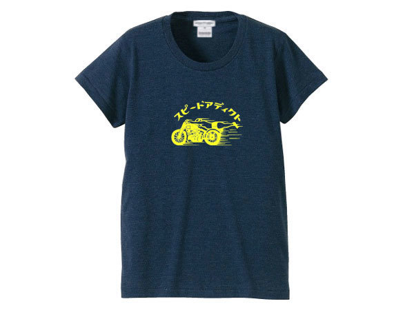 スピードアディクト T-shirt NAVY XS/tシャツ紺ネイビートライアンフbsaノートンピアジオベスパmodsカフェレーサー英車英国車50s60s70s80s_画像3