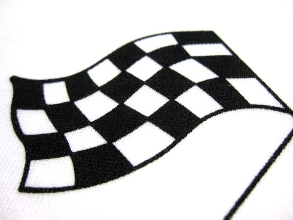 CHECKER FLAGS Raglan 七分袖 Tシャツ WHITE×NAVY S/チェッカーフラッグ市松模様自動二輪車バイクウェアライダーツーリングファッション_画像4