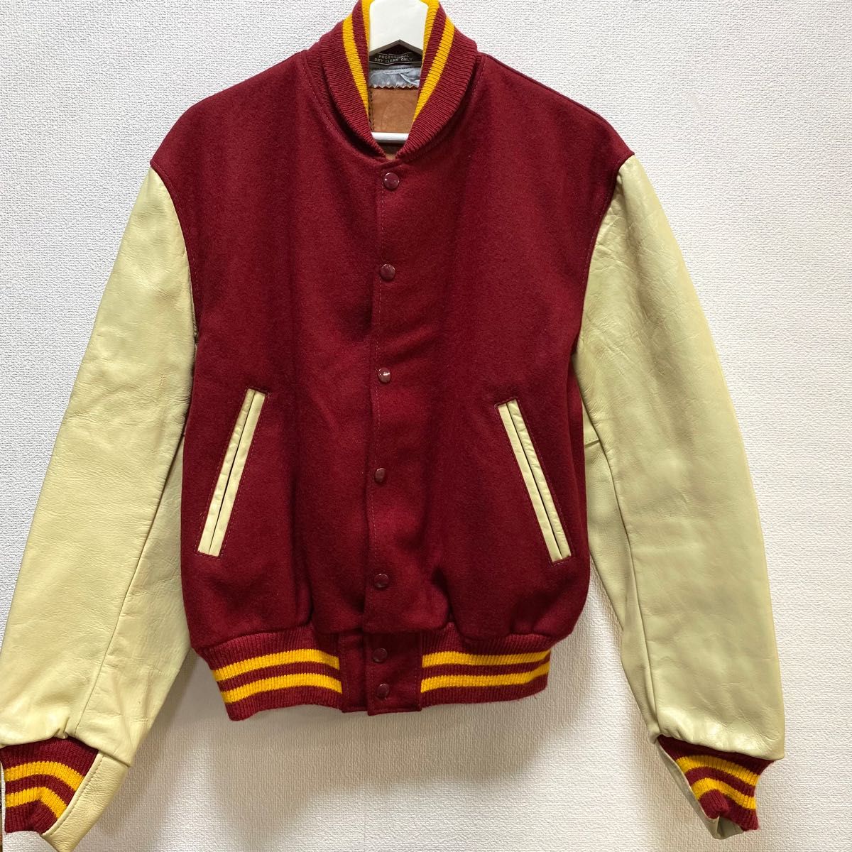 古着 ヴィンテージ GOLDEN BEAR スタジャン ワインレッド レザー www