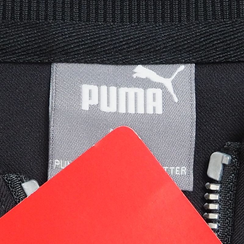 N914 新品 プーマ ストレッチ ウーブン MA-1 ブルゾン ジャケット M メンズ ダブルジップ 防風 PUMA ゴルフ 秋冬 ブラックの画像9
