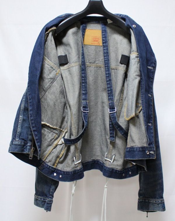 20SS FACETASM ファセッタズム x Levi's リーバイス BIKERS TRUCKER JACKET デニム バイカーズ ジャケット M 再構築_画像3