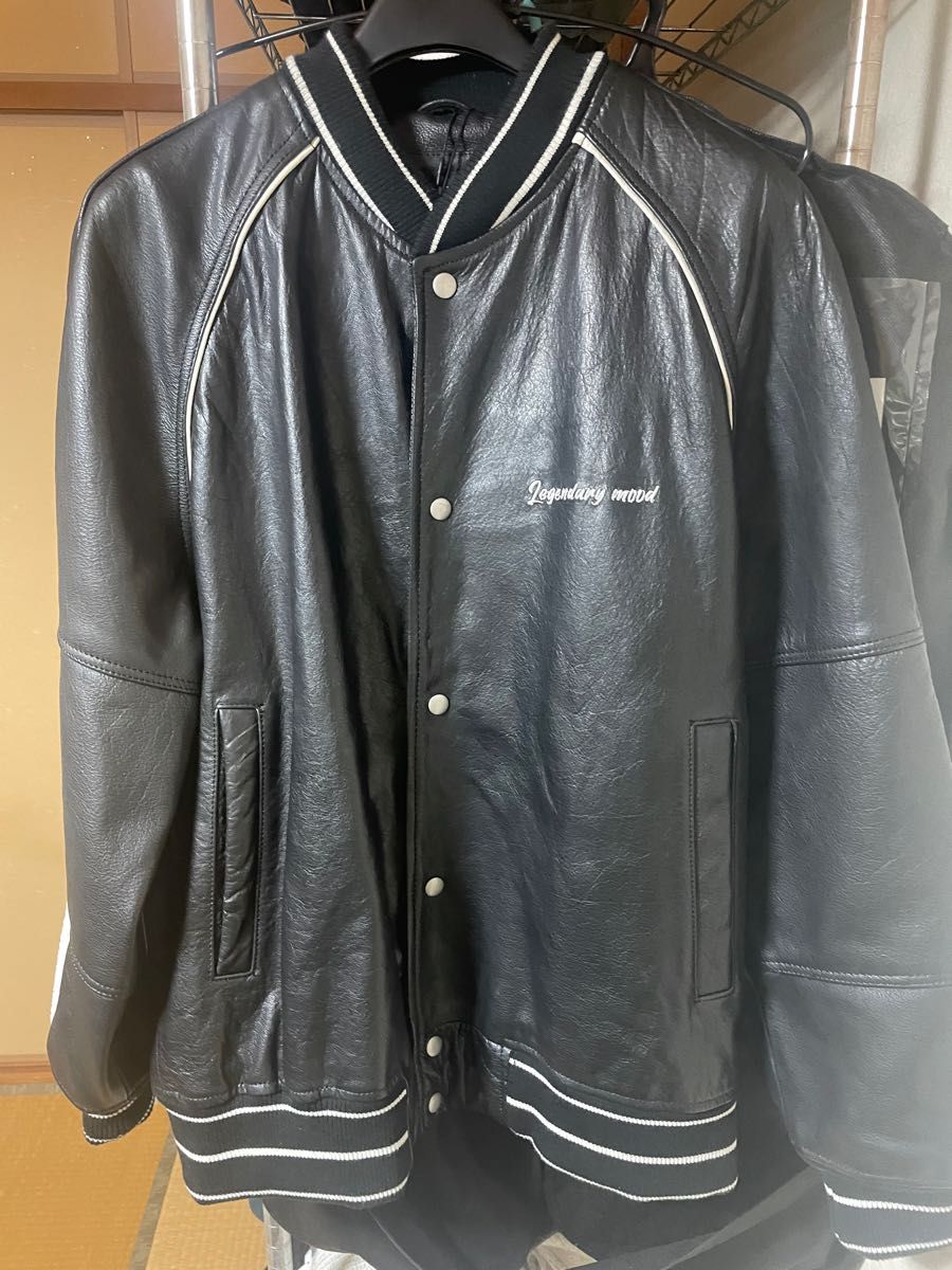 ZARA 本革 レザー スタジャン ボンバージャケット Mサイズ 黒 ブラック