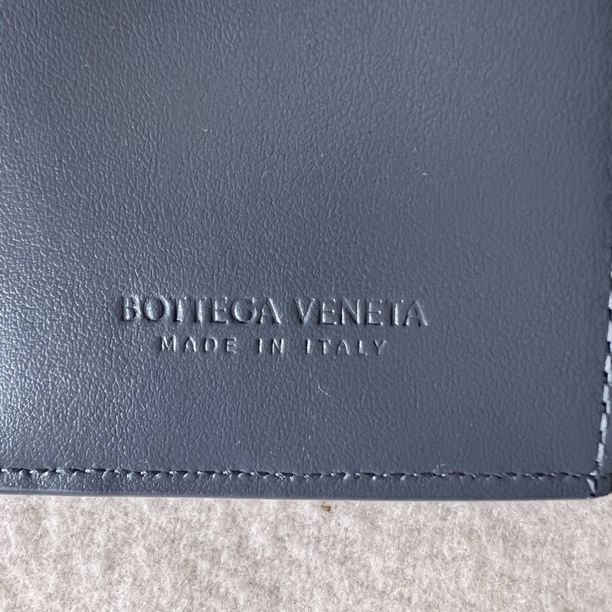未使用 ボッテガヴェネタ BOTTEGA VENETA 新色 ファスナー ウォレット 二つ折り 財布 レザー カセット イントレチャート グレー サンダー_画像7