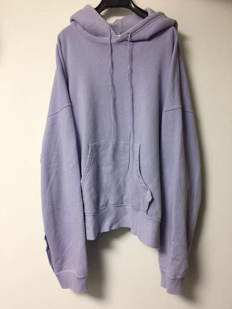 unused 18SS sweat hoodie ラベンダー 薄紫 オーバーサイズ スウェット パーカー 2