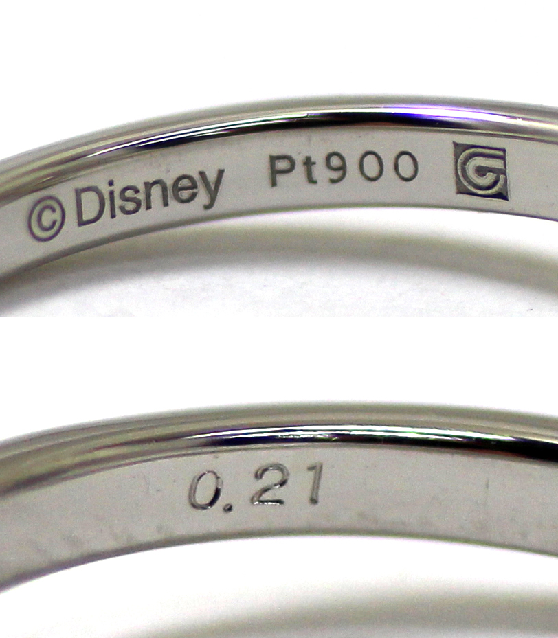 【nocur】ノクル　Pt900 Disney ディズニー ミッキーマウス プラチナ　ダイヤモンド 0.21ct　リング　10号 指輪_画像8