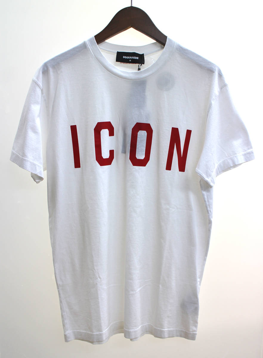 【DSQUARED2】ディースクエアード 半袖　Tシャツ　カットソー　ICON ホワイト×レッド サイズM　S74GD0601 S22427　未使用