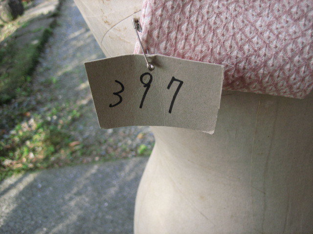 ３９７．着物リメイク、薄ピンク。絞り、スヌード、今から最適_画像5