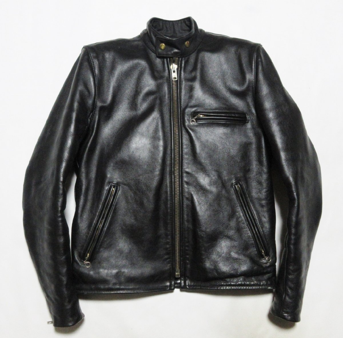 極美品 VANSON MODEL D バンソン シングル ライダース/38/ブラック/縦