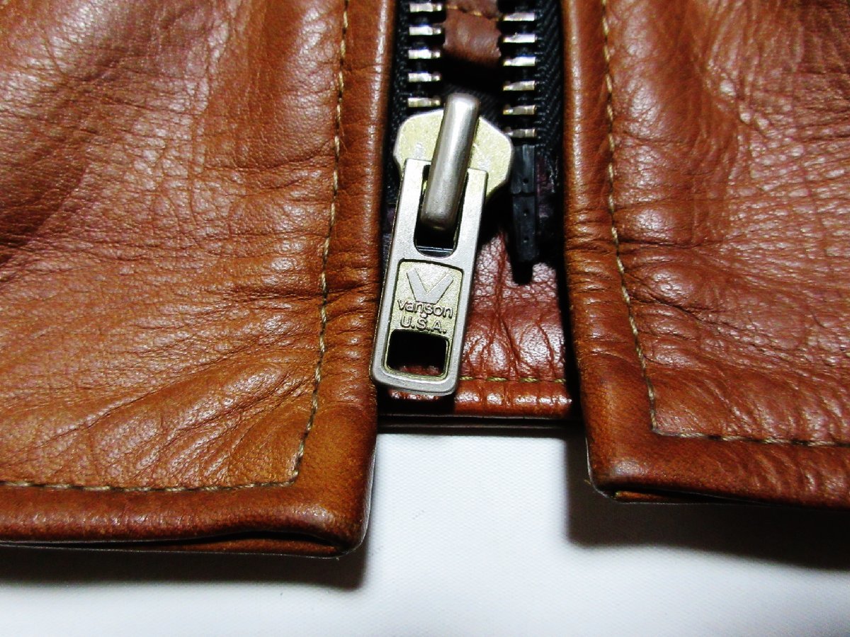 極美品 近年モデル VANSON MODEL ENF バンソン シングル ライダース