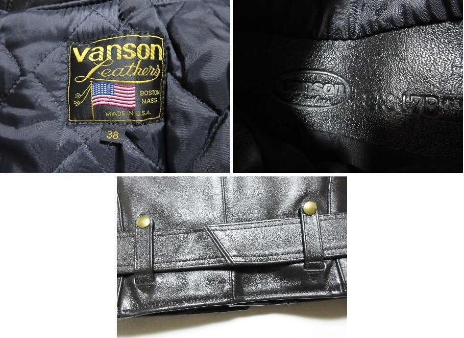 未使用 近年モデル VANSON MODEL C2 バンソン ダブル ライダース ジャケット/38/ブラック/USA/アメリカ/米国製_画像10