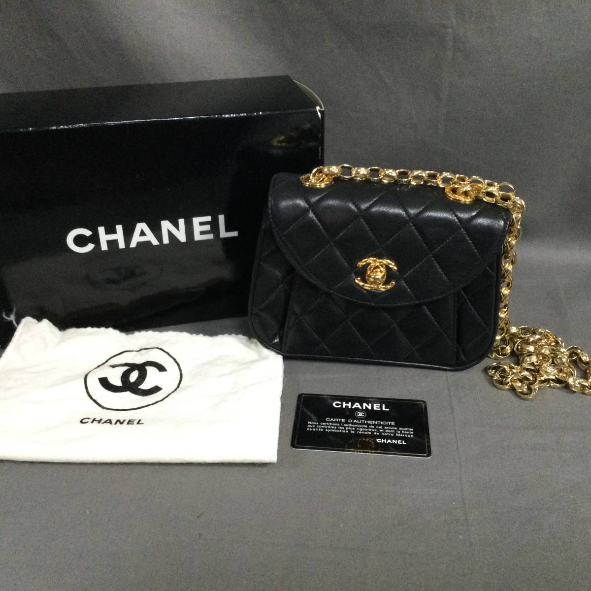 18%OFF】 〇 12/15 223584 CHANEL ミニマトラッセ ラムスキン
