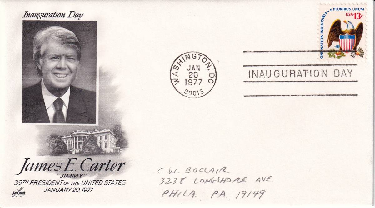 【ＦＤＣ】カーター大統領就任日：白頭ワシ（１９７７年）（アメリカ）実逓 t3114の画像1