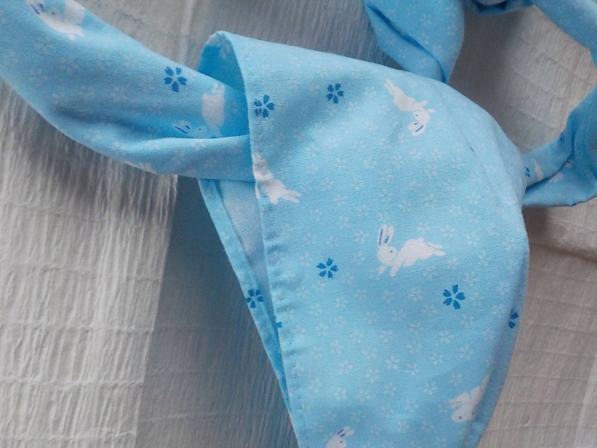  postage included * fundoshi * light blue . rabbit . small Sakura pattern. futoshi cord black cat undergarment fundoshi L size both A surface [ undergarment fundoshi atelier ....]