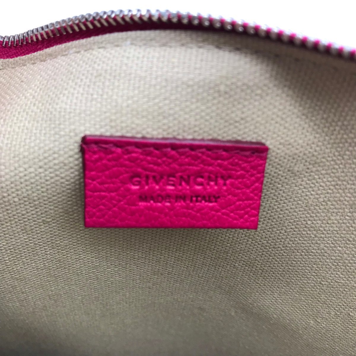 GIVENCHY ジバンシー レザー ロゴ アンティゴナ クラッチ バッグ ピンク 未使用保管品 M7421_画像7