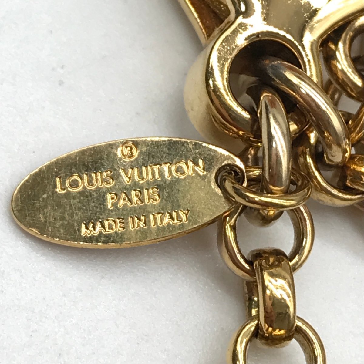 LOUIS VUITTON Louis Vuitton key holder charm bag charm *f rule du monogram metal super-beauty goods M6004