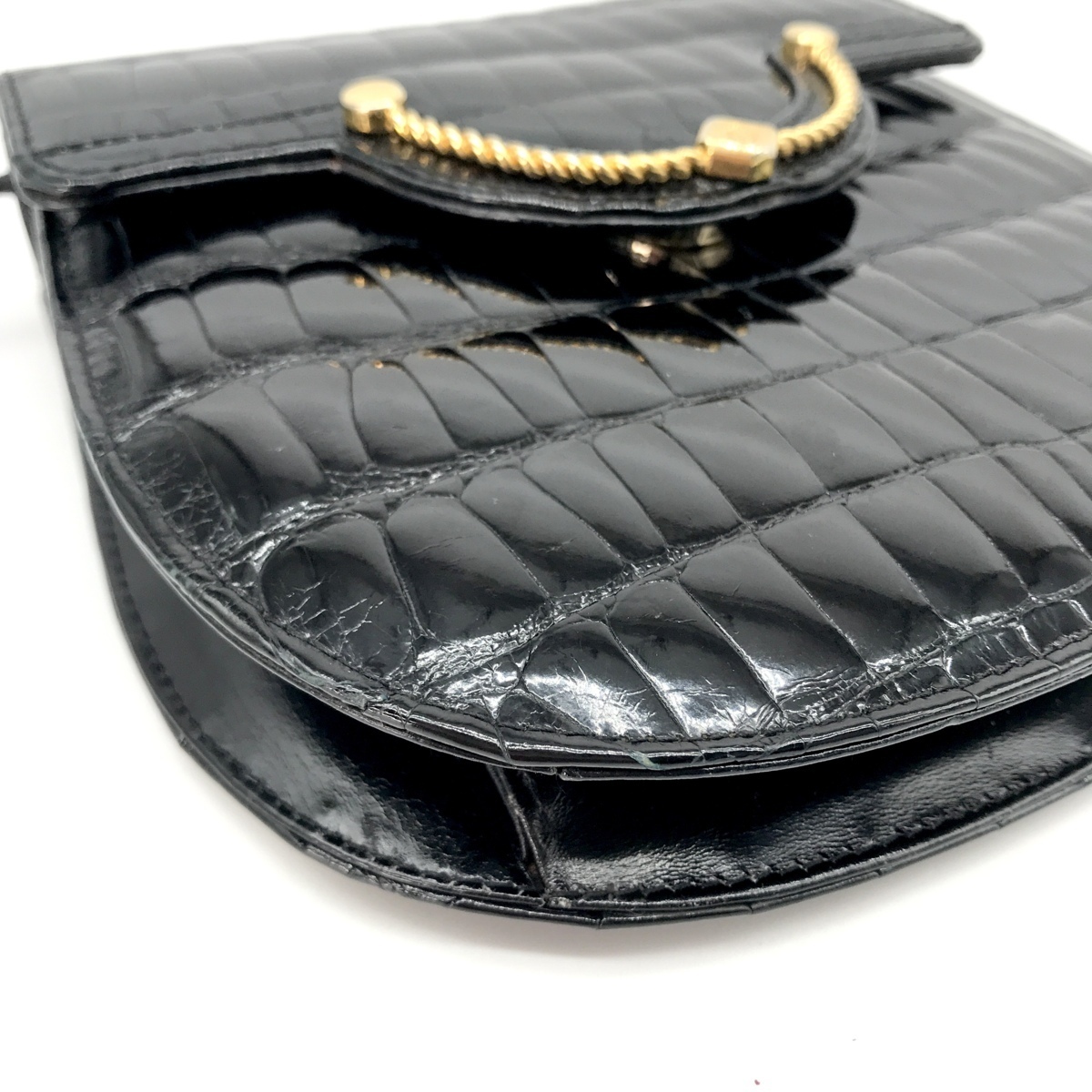 COMTESSE Conte sbook@ black ko Logo metal fittings shoulder bag pochette black beautiful goods M3725