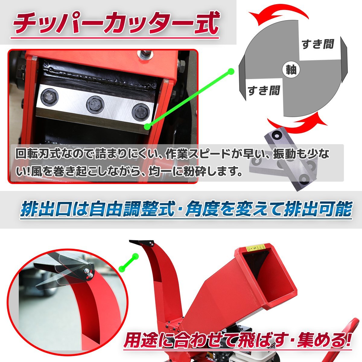 営業所留め】エンジン粉砕機 ウッドチッパー ◇7.5馬力◇最大 営業所留め】エンジン粉砕機 ウッドチッパー ◇7.5馬力◇最大