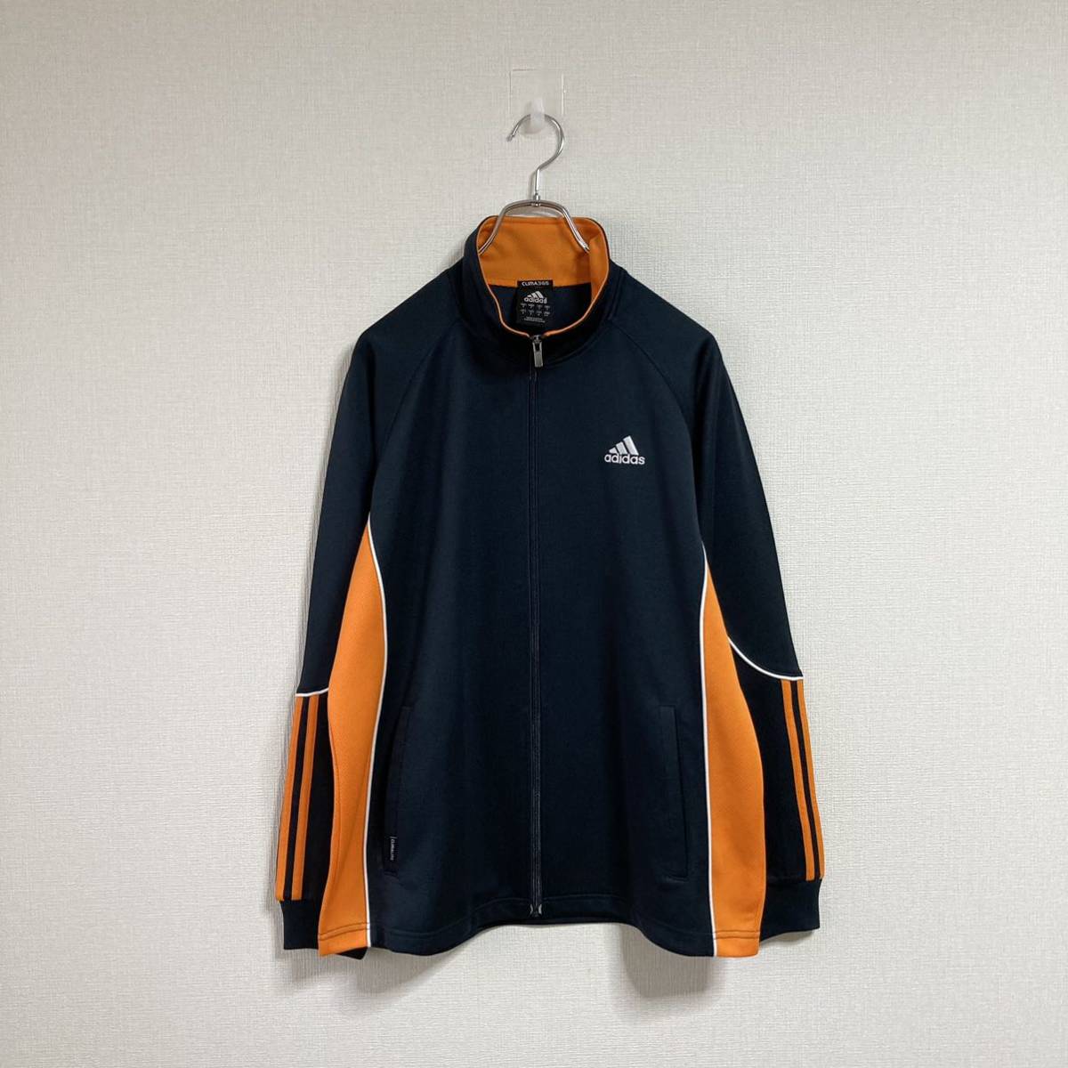 00s Adidas アディダス トラックジャケット ジャージ ネイビー オレンジ - Size M