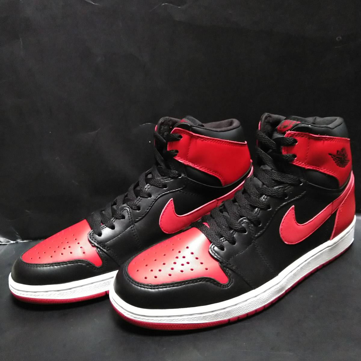 SLAM DUNK桜木花道着用ナイキNIKE2001年製AIR JORDAN 1 RETRO BREDエアジョーダンワンハイブレッド黒/赤レザー27.0㎝US9.0新品未使用箱付