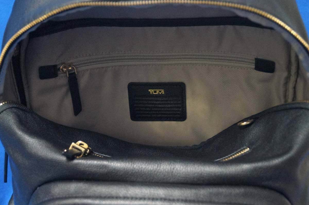 □ほぼ未使用品□ TUMI 本革リュック ブラック | inmano.com.br