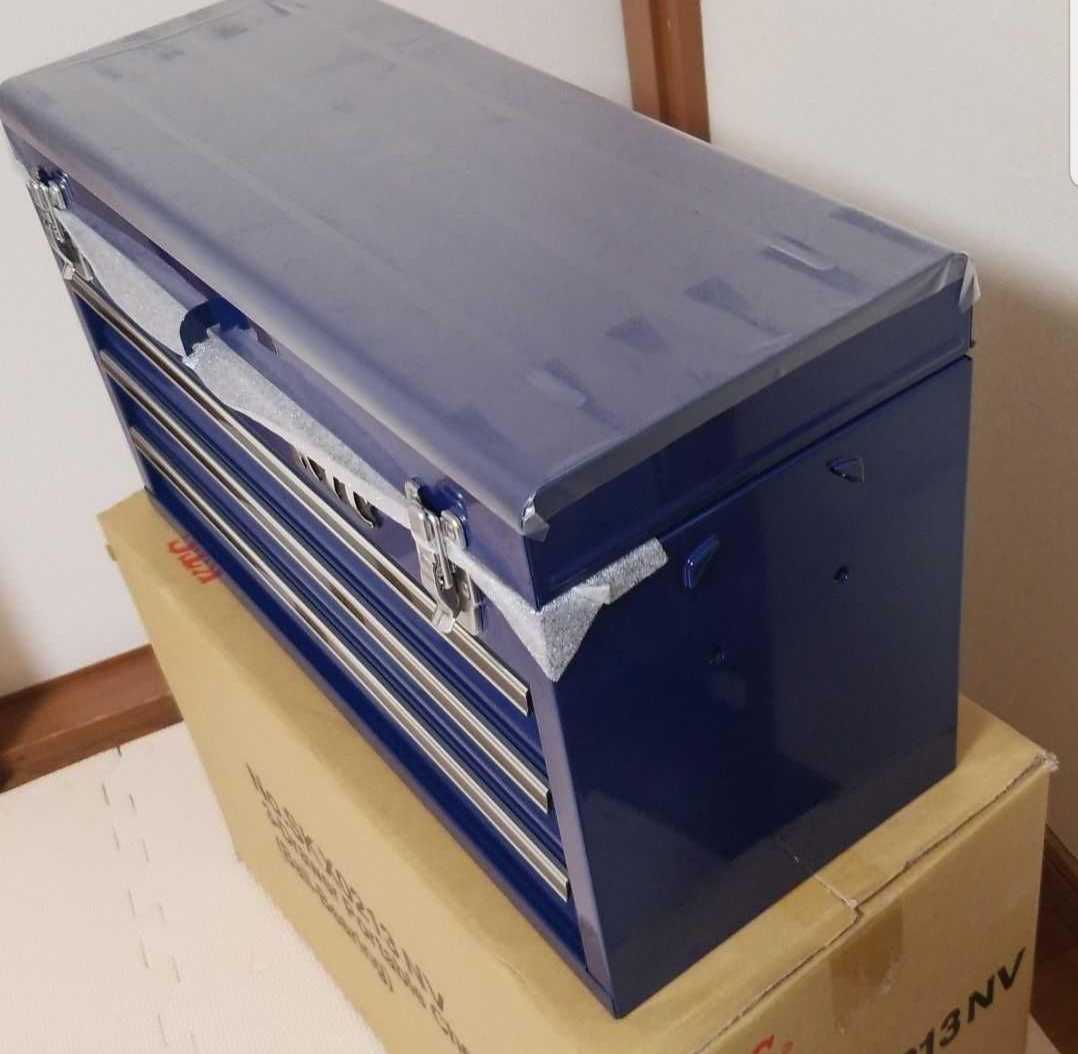 KTC 3段引き出し工具箱 チェスト ツールボックス ネイビー 新品 トレー付き