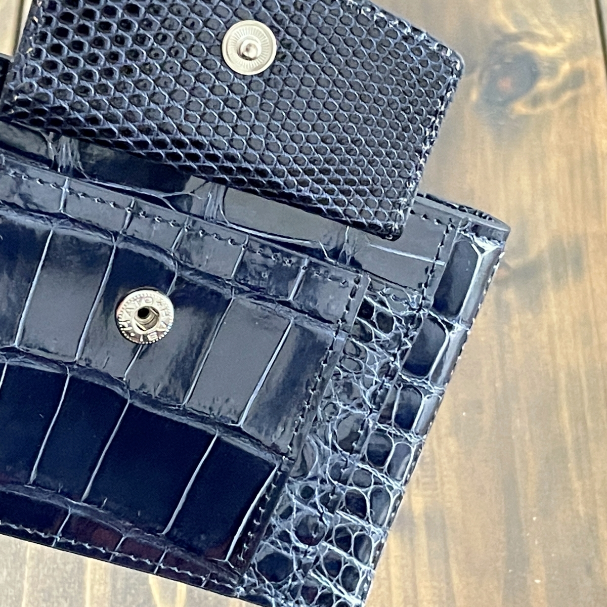 シャイニング クロコダイル × リザード マネークリップ トゥルーブルー