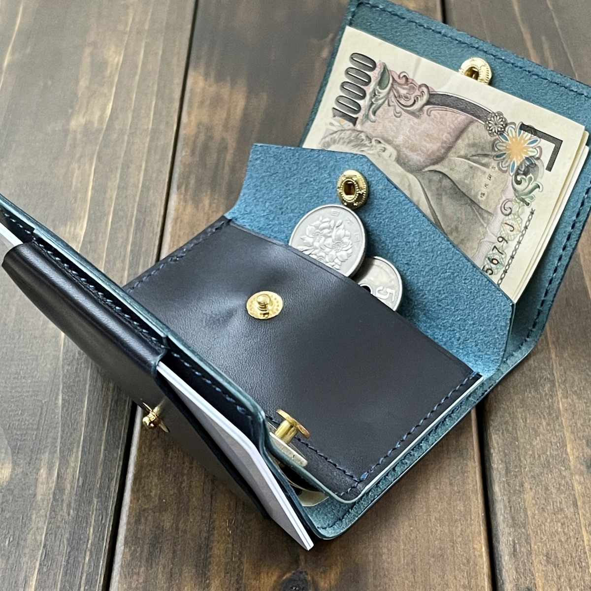 RADICAlatika итальянский кожа темно-синий compact кошелек Mini бумажник тонкий легкий кошелек для мелочи . мужской женский подарок подарок 