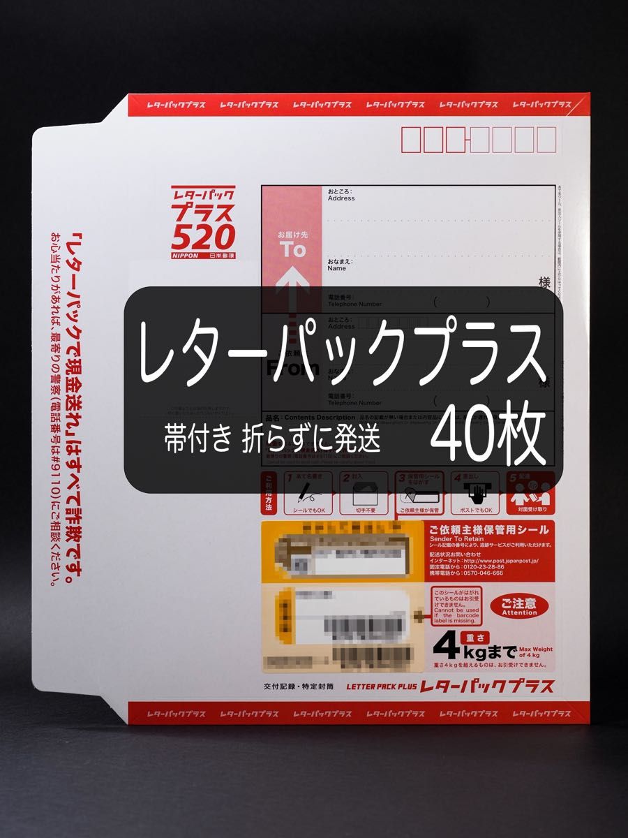 期間限定送料無料】 レターパックプラス 30枚 新品未使用 折らずに発送