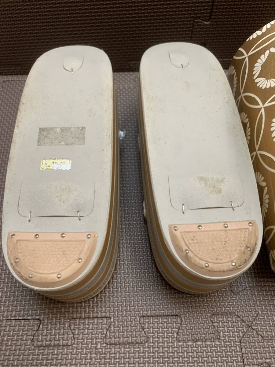 草履バッグセット 和装小物 きもの 振袖 和装バッグ 成人式 和装草履 七宝 金色 訪問着 4段 L寸 日本製_画像9