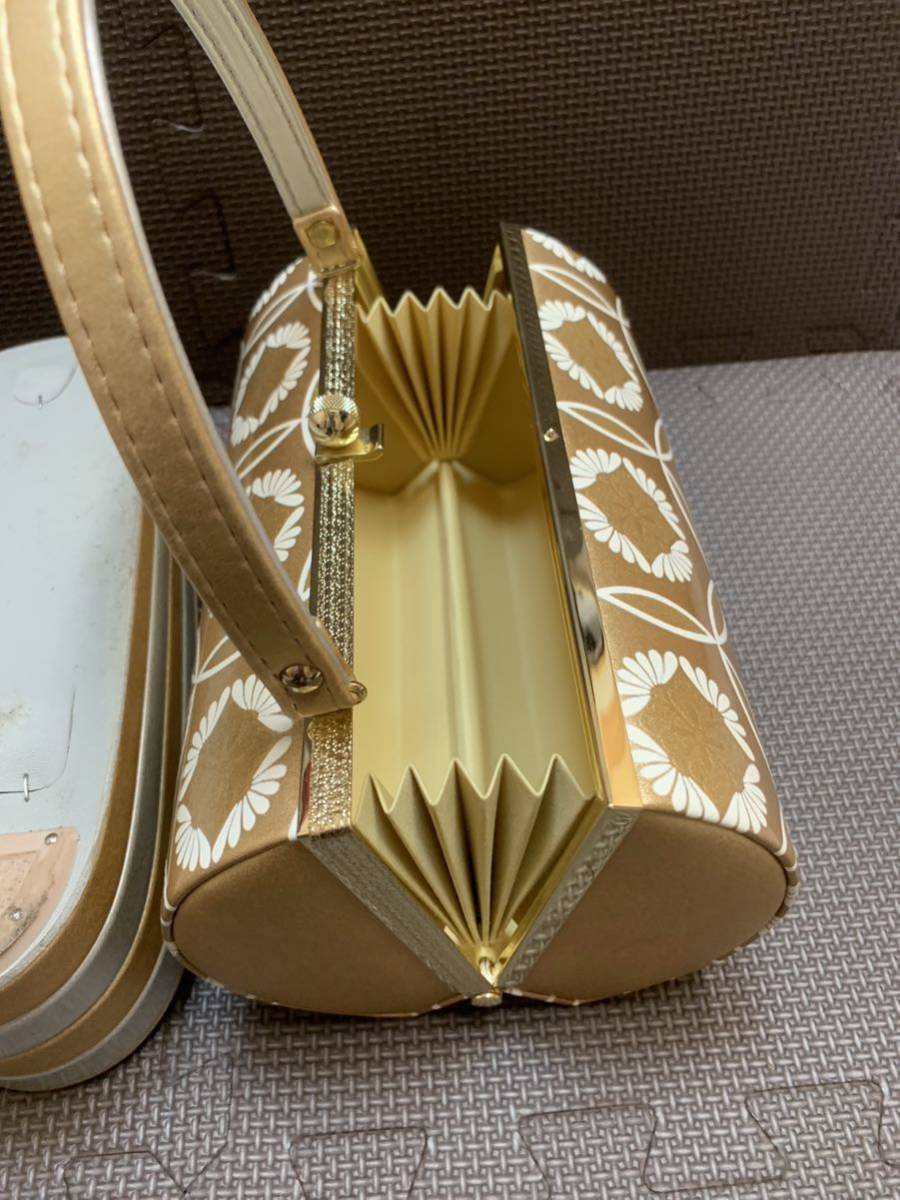 草履バッグセット 和装小物 きもの 振袖 和装バッグ 成人式 和装草履 七宝 金色 訪問着 4段 L寸 日本製_画像6