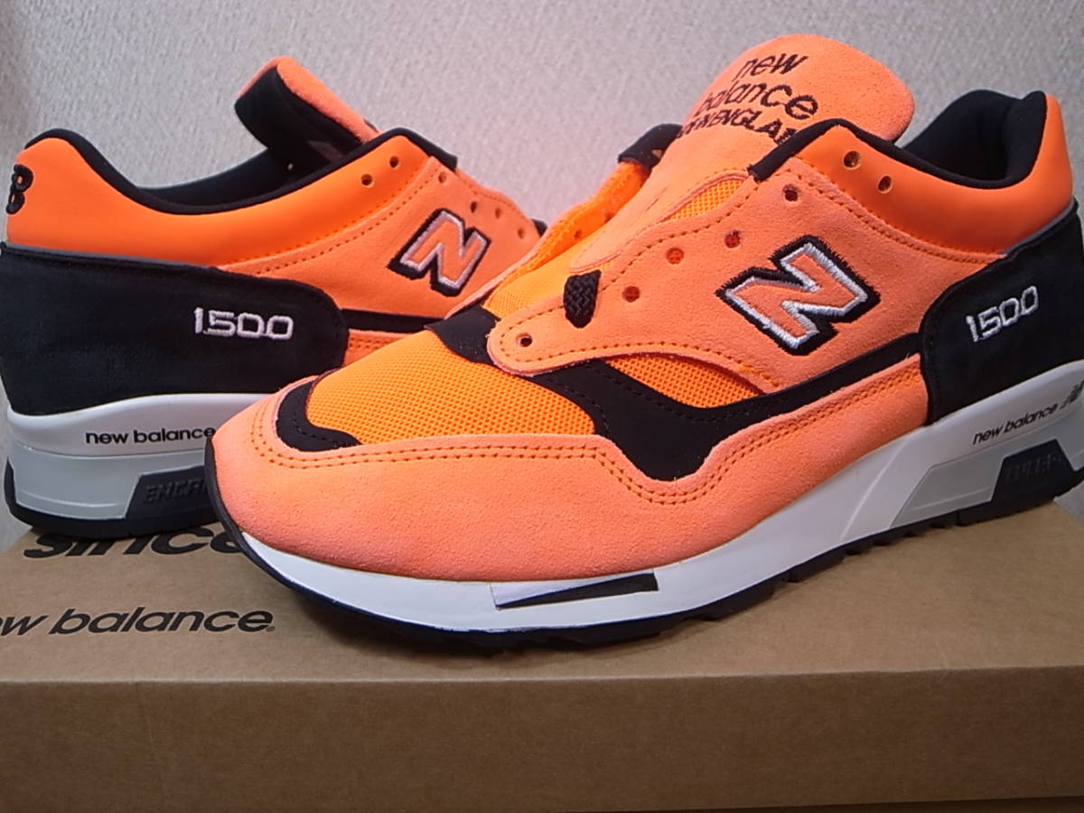 【送料無料 即決】日本未発売 NEW BALANCE UK製 M1500NEO 25.5cm US7.5 新品 スウェード NEON ORANGE 蛍光 ネオンオレンジxブラック 英国製