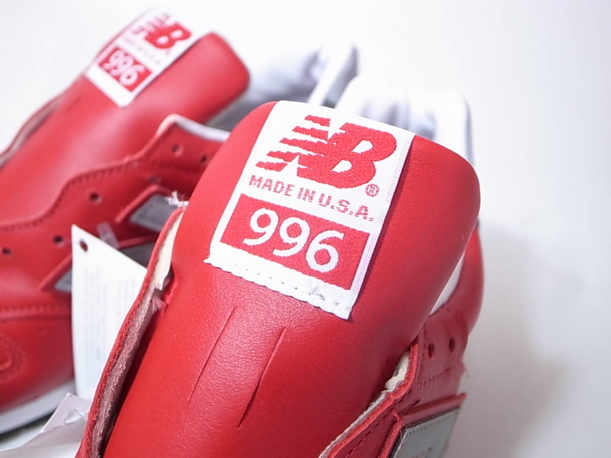 [ free shipping prompt decision ]NEW BALANCE USA made M996NCA 24.5cm US6.5 new goods original color reissue red red full gray n all leather RED LEATHER American made 