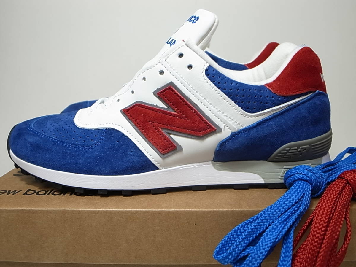 【送料無料 即決】NEW BALANCE UK製 M576RBW 26cm US8新品 30周年記念トリコロールパック限定オールレザー青赤白 スエード30th Anniversary_画像2