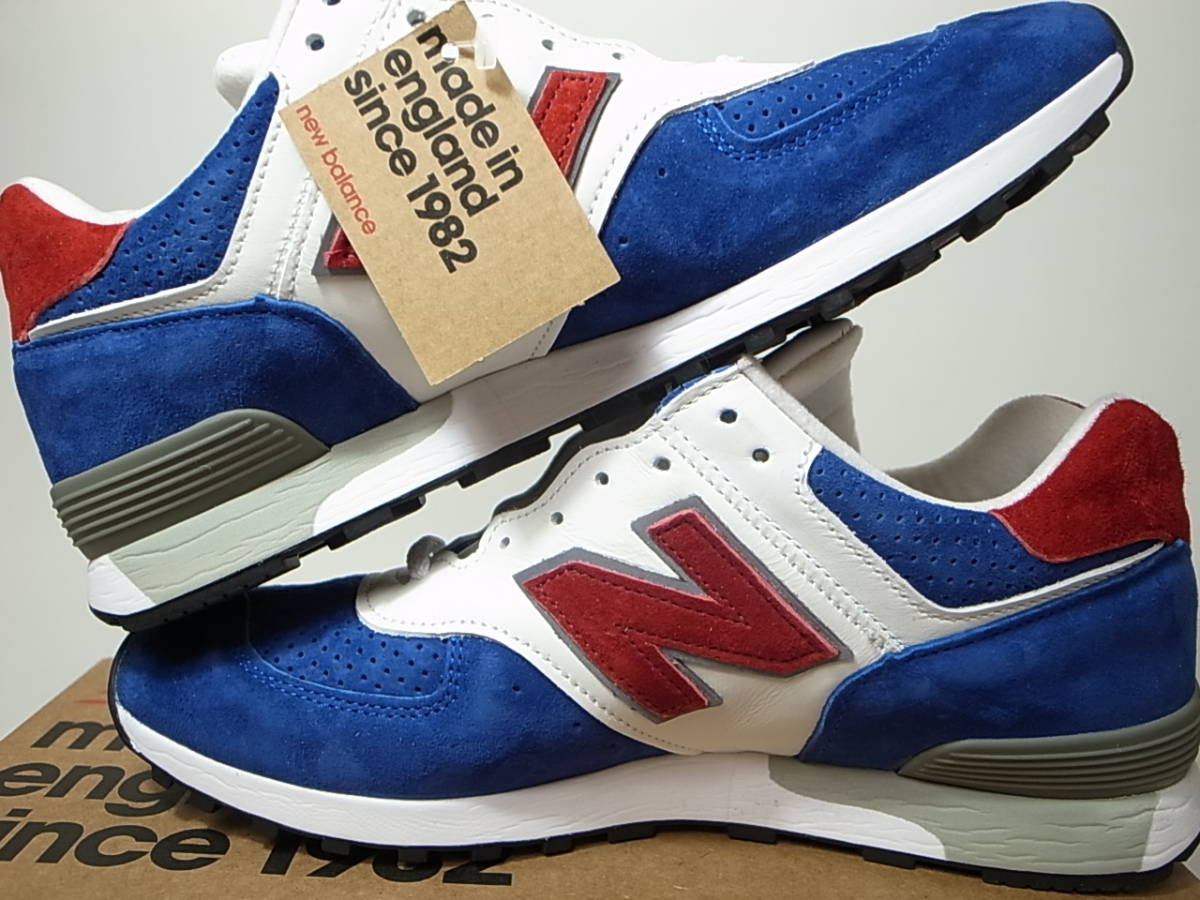 【送料無料 即決】NEW BALANCE UK製 M576RBW 26cm US8新品 30周年記念トリコロールパック限定オールレザー青赤白 スエード30th Anniversary_画像7