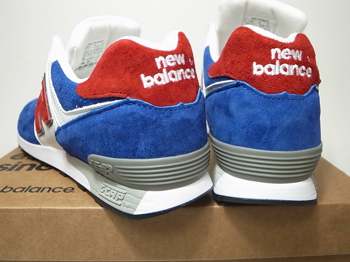 【送料無料 即決】NEW BALANCE UK製 M576RBW 26cm US8新品 30周年記念トリコロールパック限定オールレザー青赤白 スエード30th Anniversary_画像3