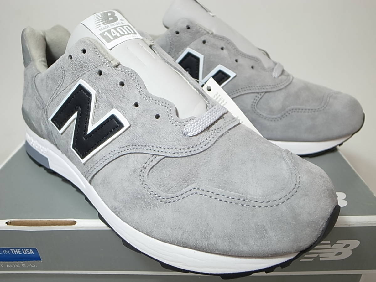 【送料無料 即決】J.CREW x NEW BALANCE USA製M1400G 30cm  US12新品ジェイクルー別注コラボ限定GRAYグレーxブラックGREY灰スウェード米国製