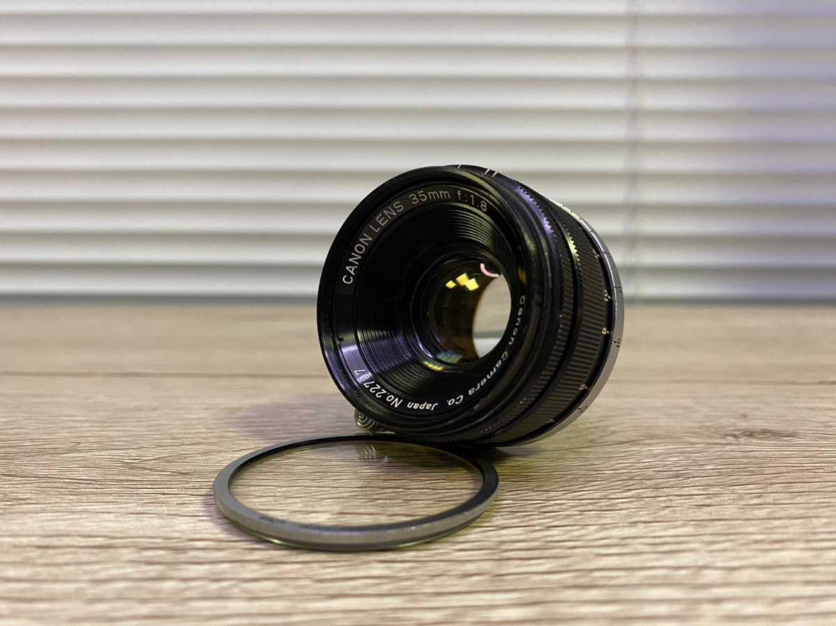 希少レンズ キヤノン CANON LENS 35mm F1.8 ブラック 珍品 ライカL