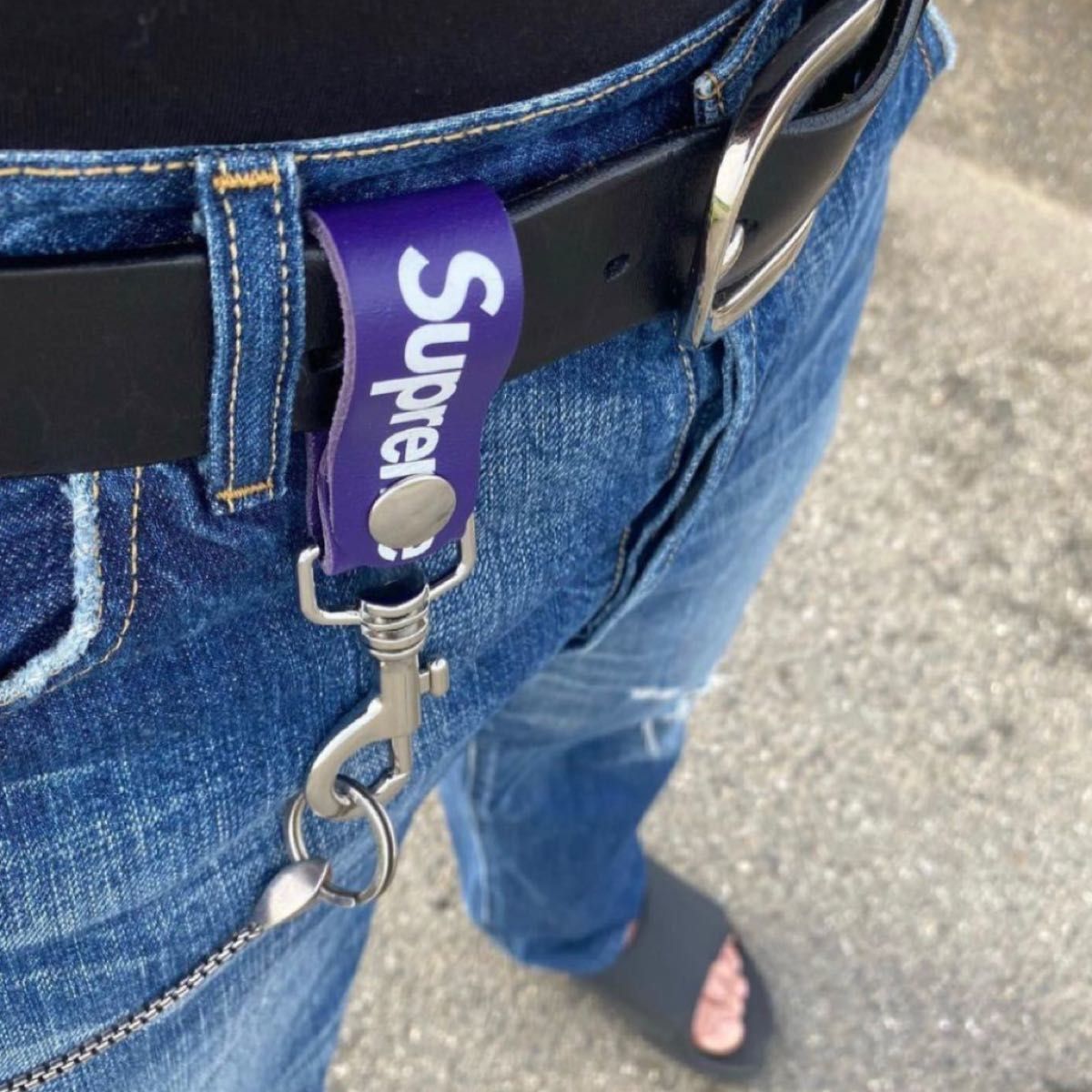 4色セット Supreme Leather Key Loop キーホルダー-