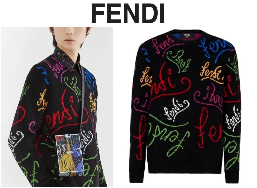 FENDI フェンディ マルチ ロゴ ニット 50-