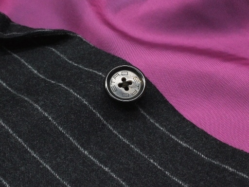 32万新品訳有品◇50=M~L◇エトロ 濃灰ストライプウールスーツ【ETRO
