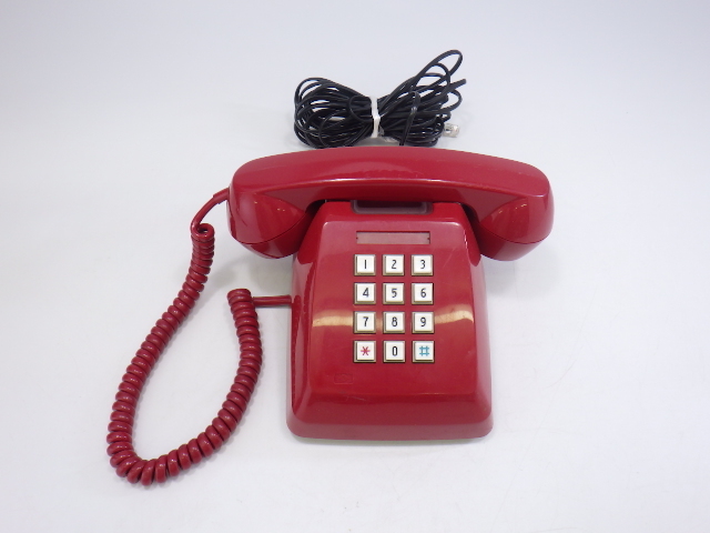 h2L121Z0.1 Showa Retro that time thing Japan electro- confidence telephone NTT push type red color 601-P(DR)CL present condition goods 