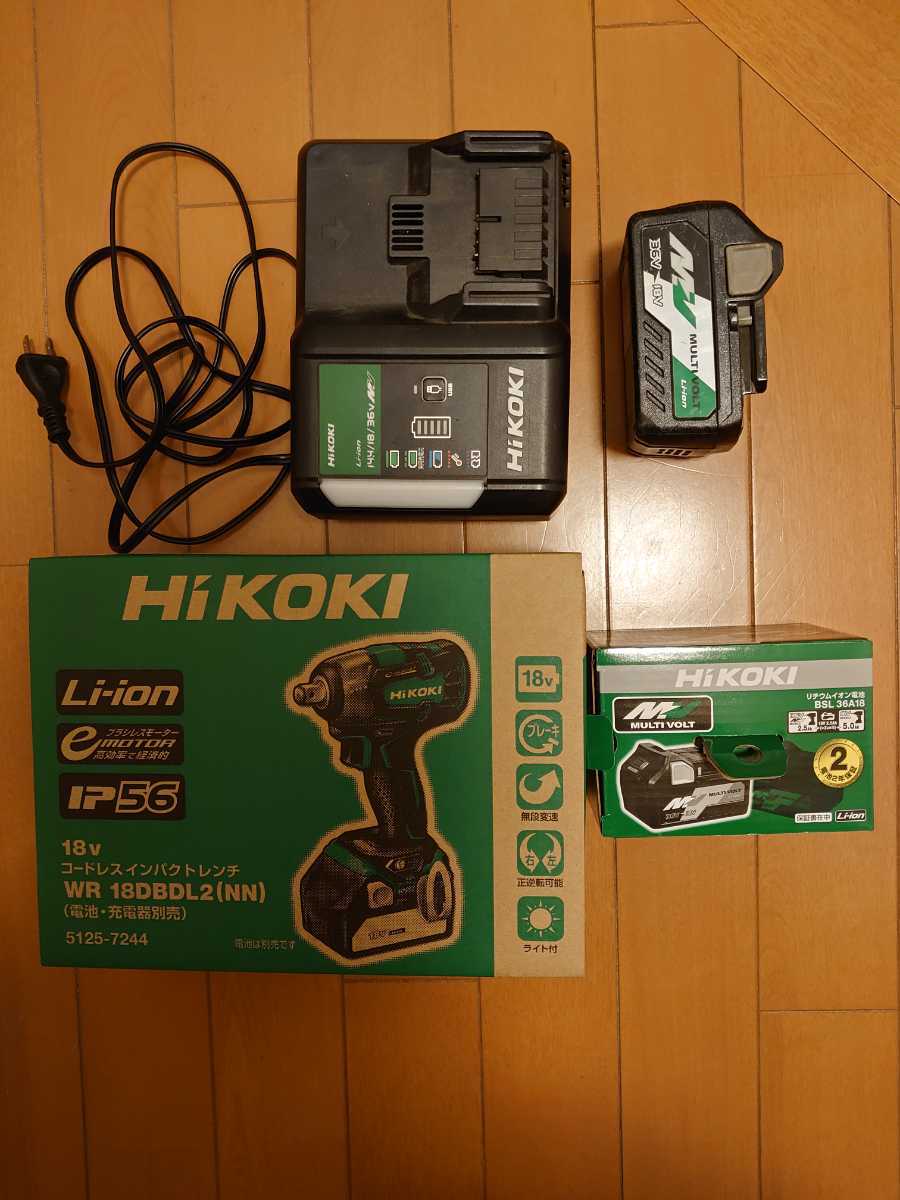 新品】HiKOKI 18VコードレスインパクトレンチWR18DBDL2(NN)+(マルチ
