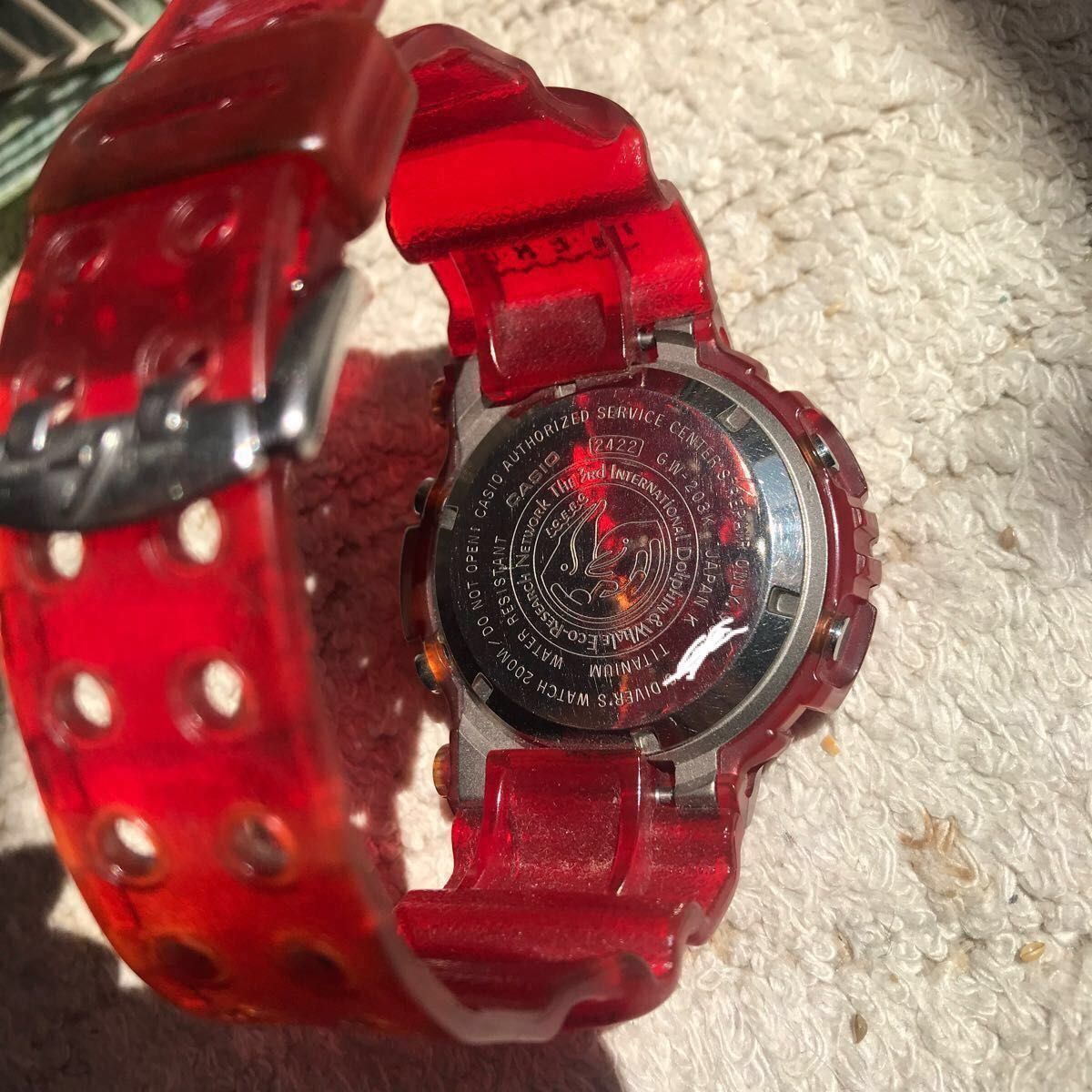 カシオG-SHOCK  イルクジ　フロッグマン  FROGMAN GW-203K クリアレッド　 タフソーラー