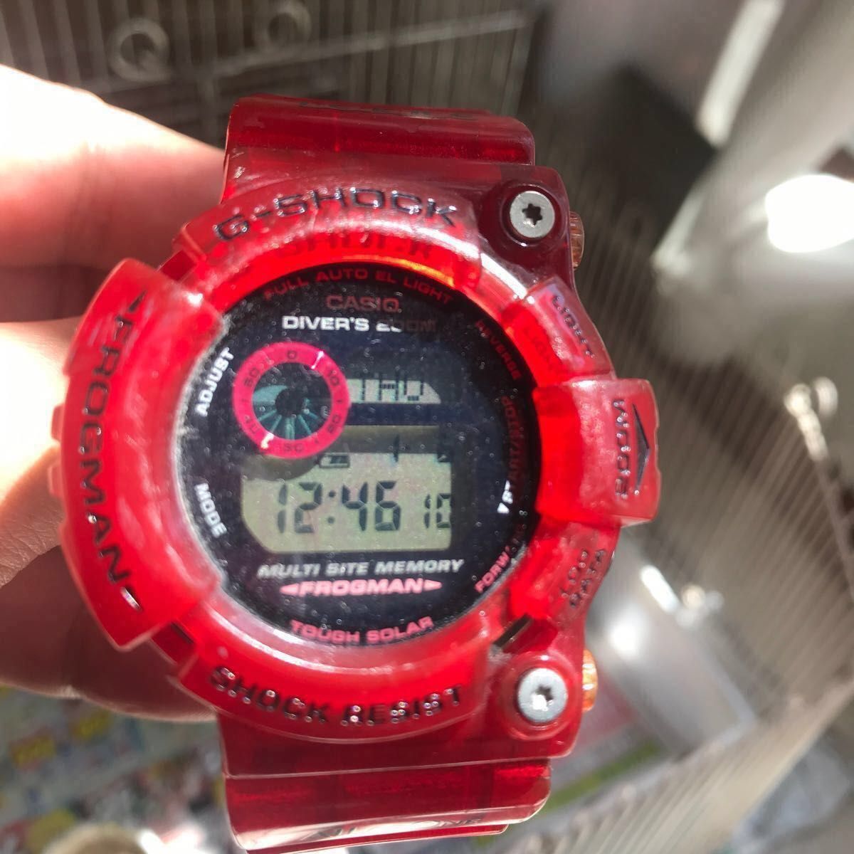 カシオG-SHOCK  イルクジ　フロッグマン  FROGMAN GW-203K クリアレッド　 タフソーラー