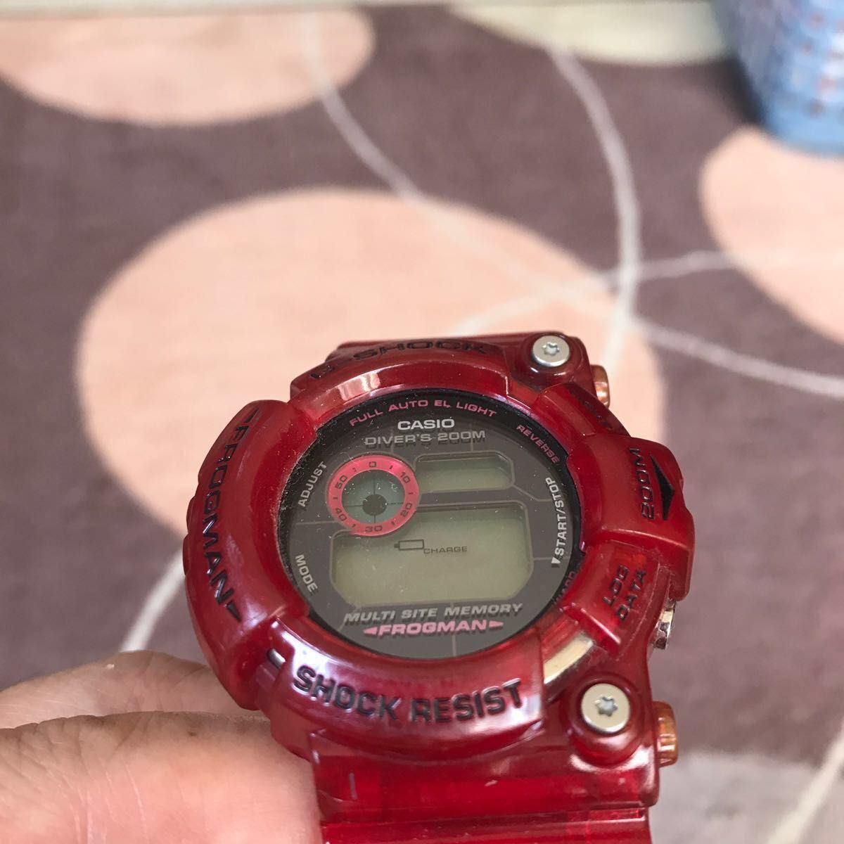 カシオG-SHOCK  イルクジ　フロッグマン  FROGMAN GW-203K クリアレッド　 タフソーラー