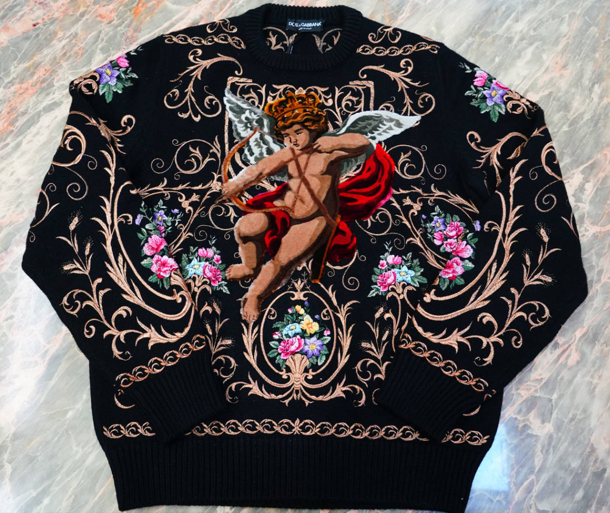  new goods * Dolce & Gabbana DOLCE&GABBANA 2018AW collection Ran way appearance embroidery cashmere 100% knitted sweater (54)* regular price 55 ten thousand 