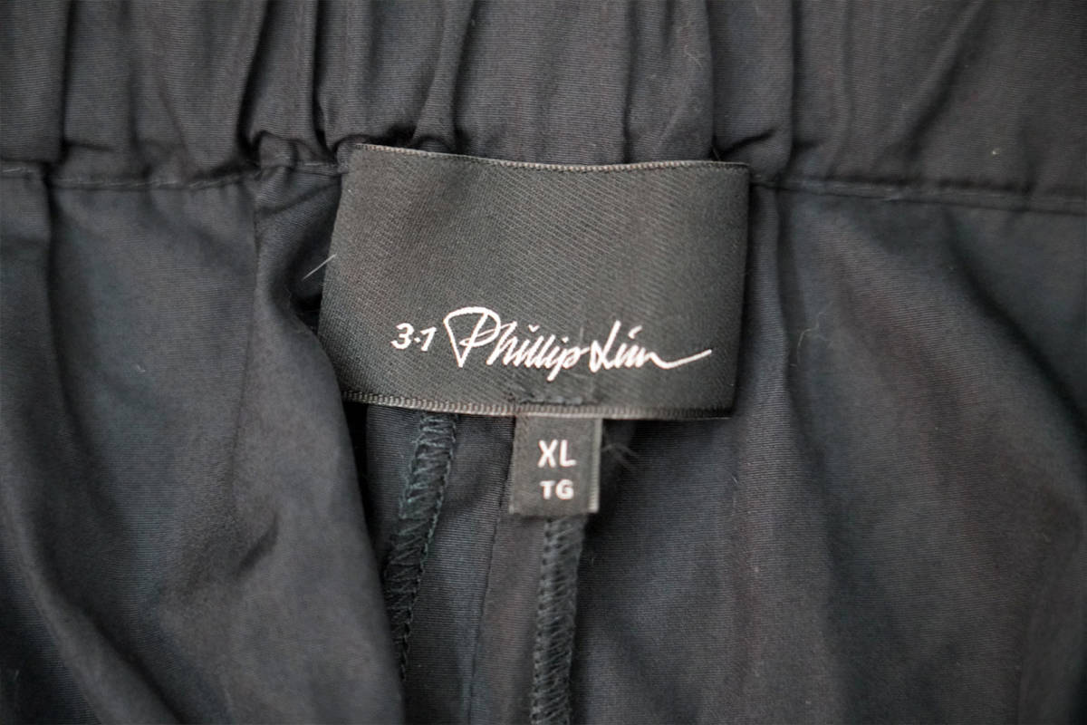  прекрасный товар * 3.1 Philip обод 3.1 PHILLIP LIM relax плиссировать ремень брюки (XL) темно-синий * 7 минут длина брюки * хорошо Silhouette 