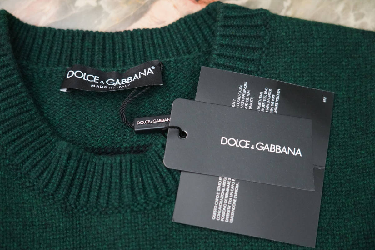 新品 ★ ドルチェ＆ガッバーナ DOLCE&GABBANA 2017AWコレクション ランウェイ登場 バージンウール カシミア ニット セーター（52）★ 犬王_画像5